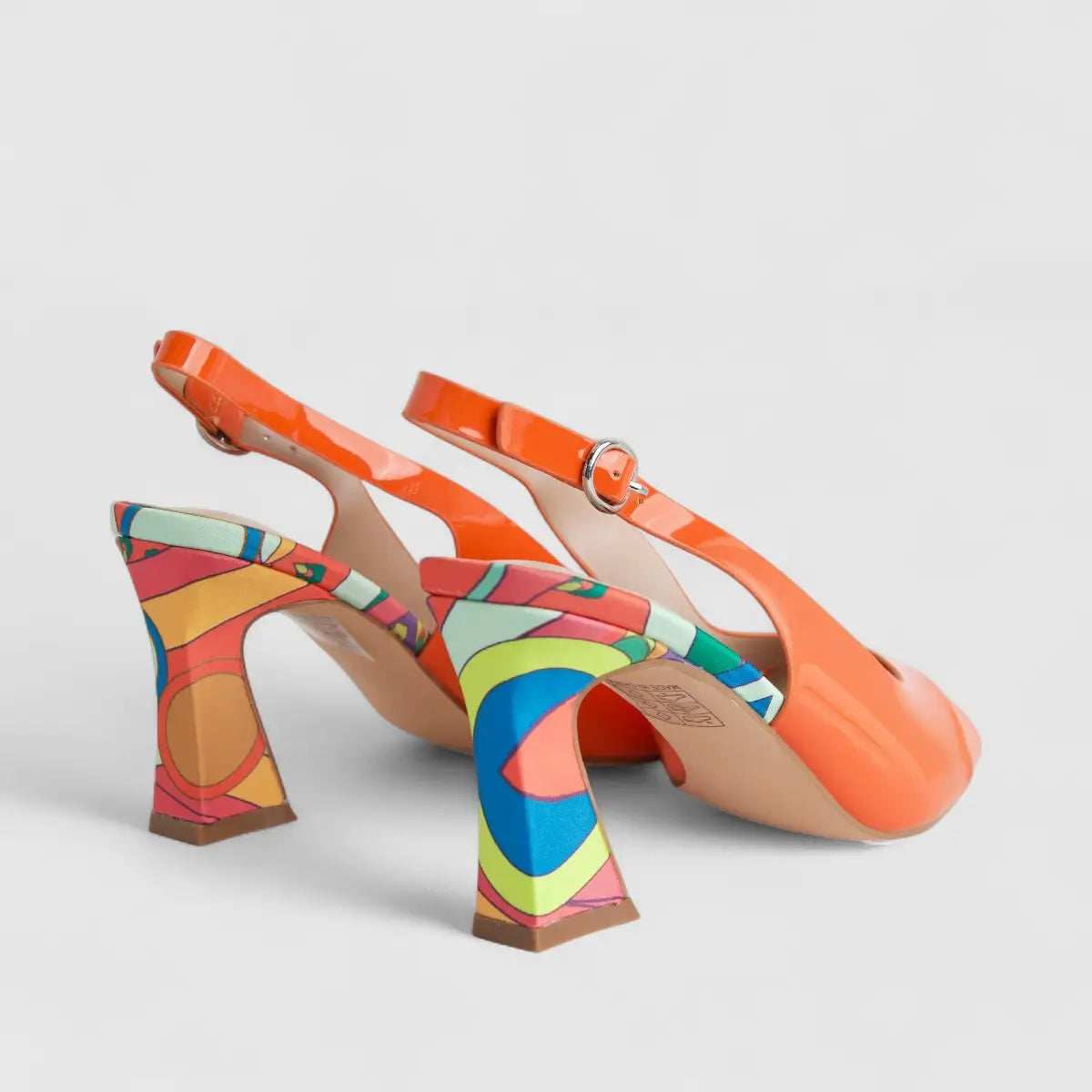Bulbul Ladies Casual Block Heel Sandal Orange HAR063