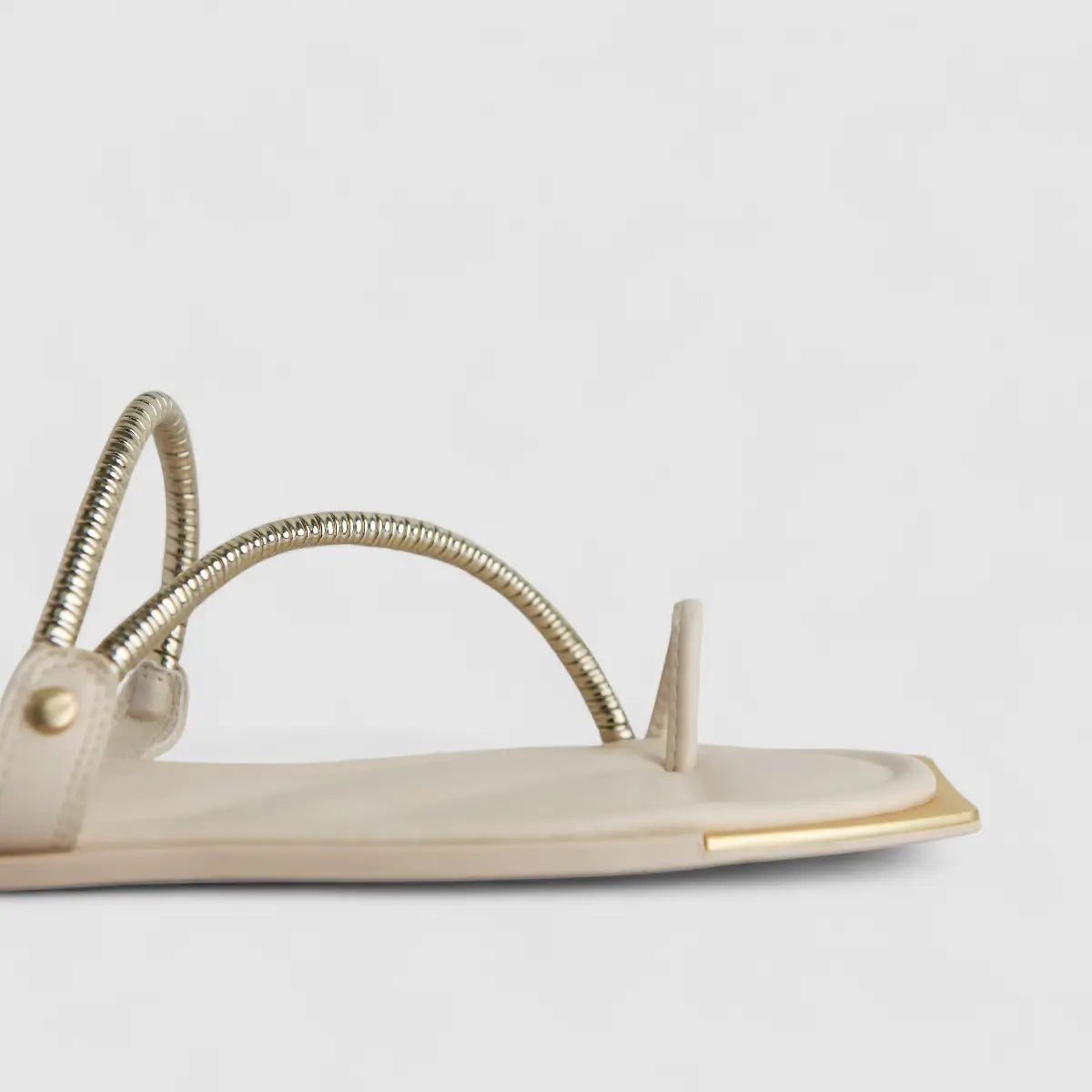 Bulbul Ladies Casual Flat Sandal Cream HAR077