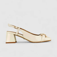Bulbul Ladies Block Heel Sandal CAR-007 Off White