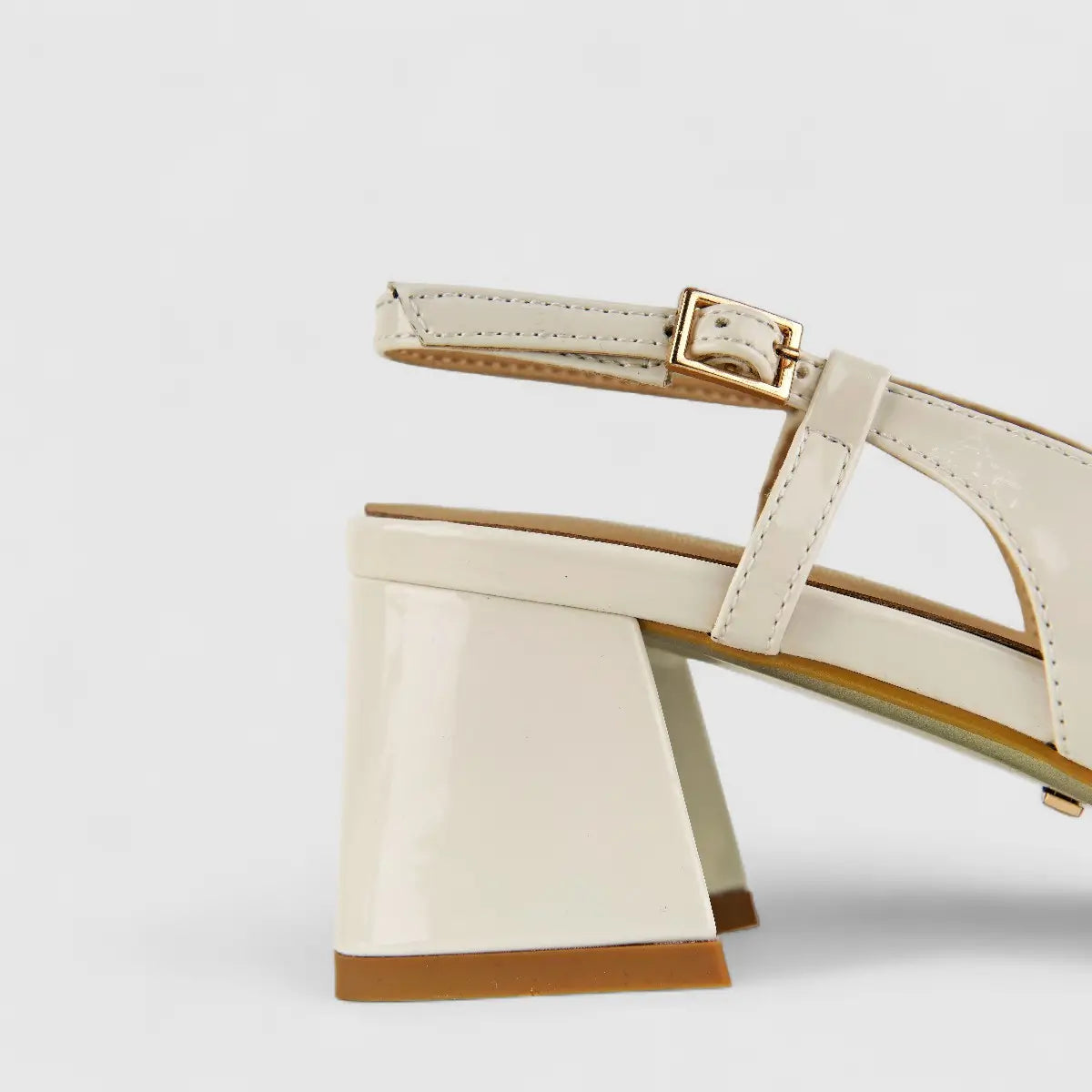 Bulbul Ladies Block Heel Sandal CAR-007 Off White