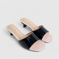 Bulbul Ladies Casual Low Heel Sandal Black Nude HAR064