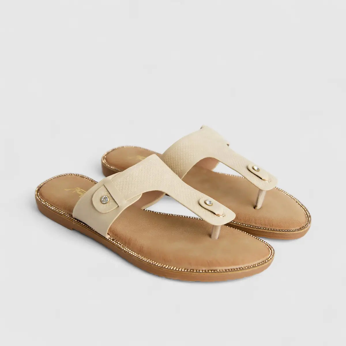 Bulbul Ladies Comfort Sandal Beige HAR057