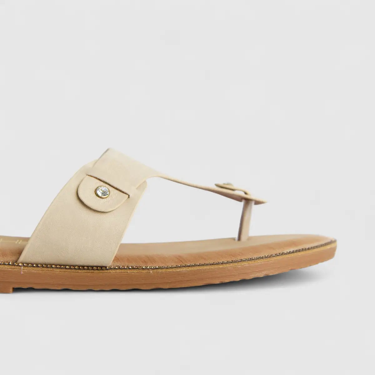Bulbul Ladies Comfort Sandal Beige HAR057