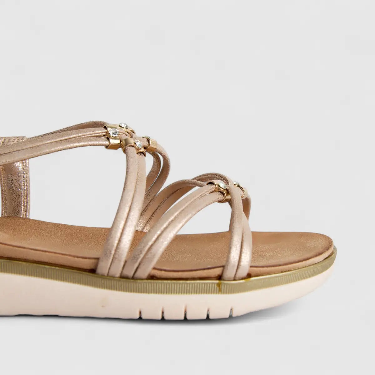 Bulbul Ladies Comfort Sandal Champagne HAR073