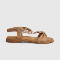 Bulbul Ladies Comfort Sandal Dark Beige HAR074