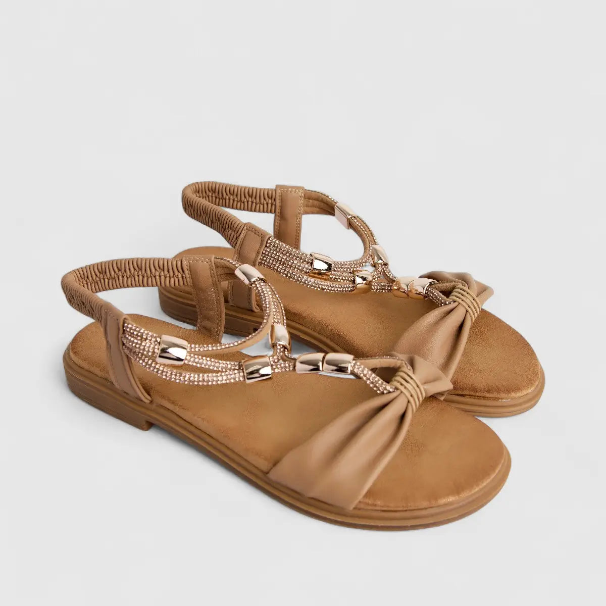 Bulbul Ladies Comfort Sandal Dark Beige HAR074