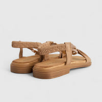 Bulbul Ladies Comfort Sandal Dark Beige HAR074