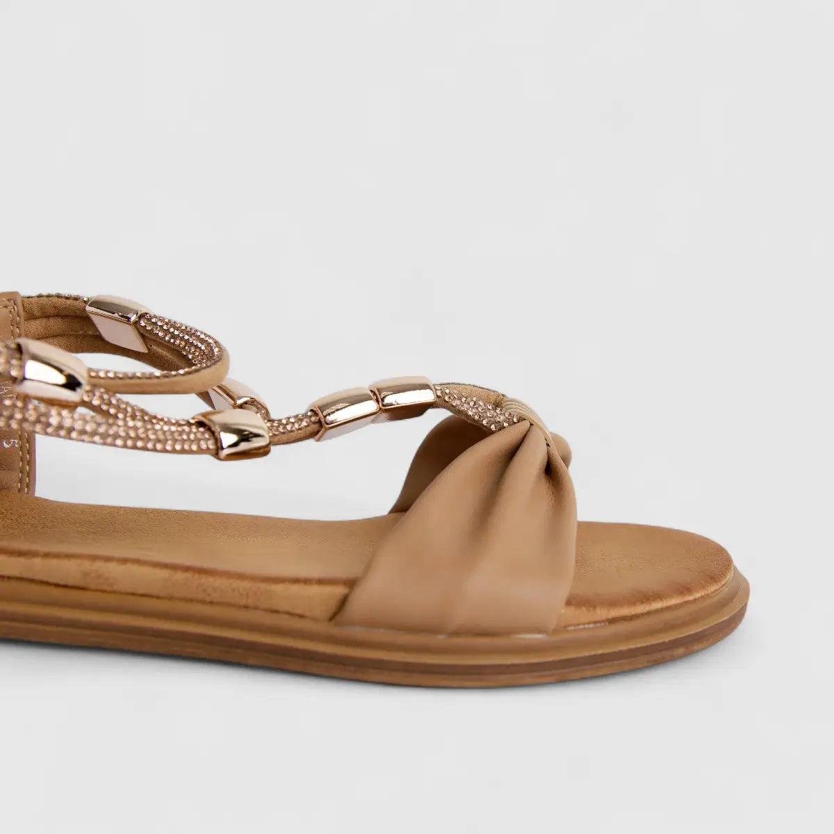 Bulbul Ladies Comfort Sandal Dark Beige HAR074