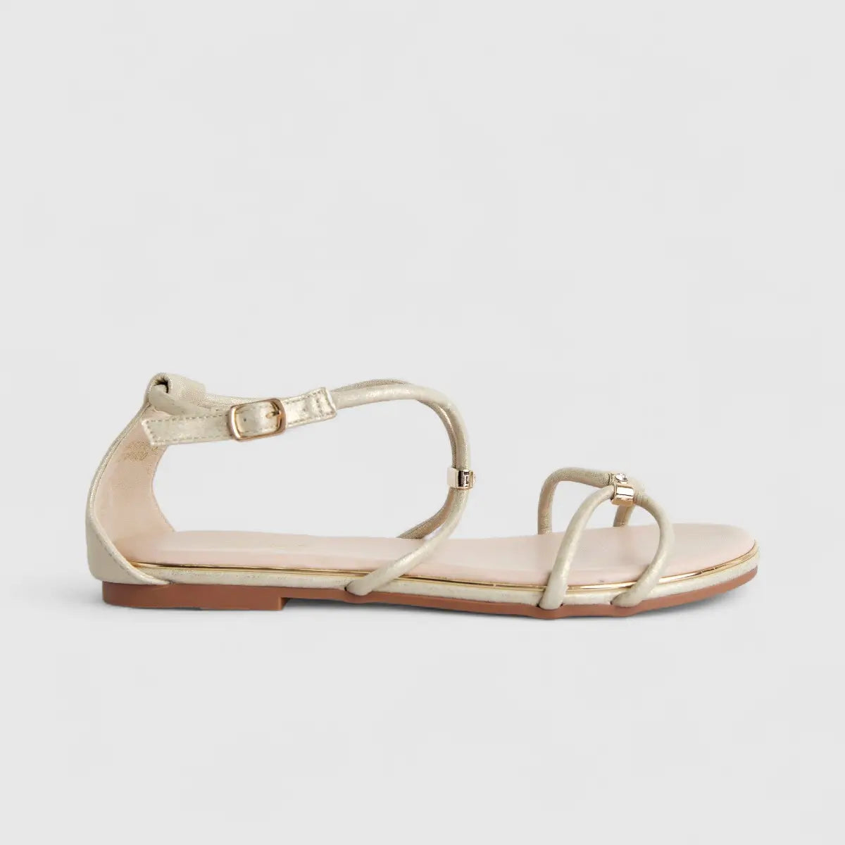 Bulbul Ladies Comfort Sandal Light Gold HAR056