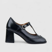 Bulbul Ladies Dress Block Heel Shoe Black CAR26-23