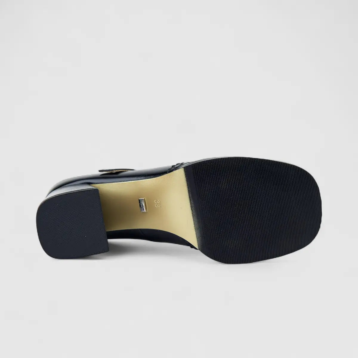 Bulbul Ladies Dress Block Heel Shoe Black CAR26-23