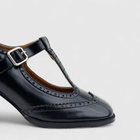 Bulbul Ladies Dress Block Heel Shoe Black CAR26-23