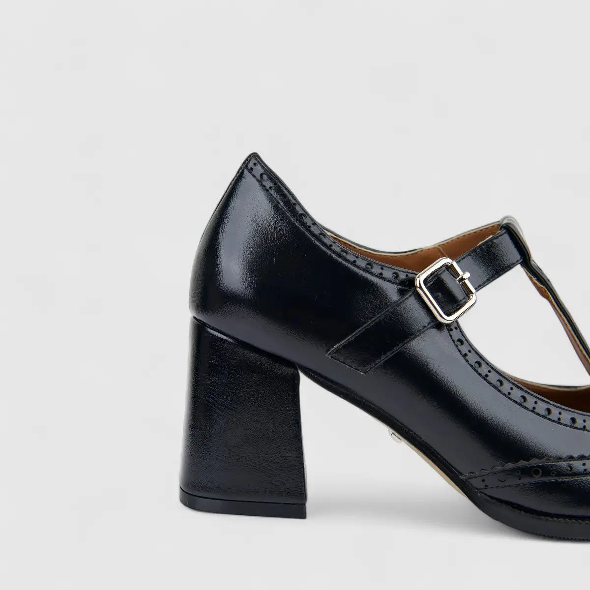 Bulbul Ladies Dress Block Heel Shoe Black CAR26-23
