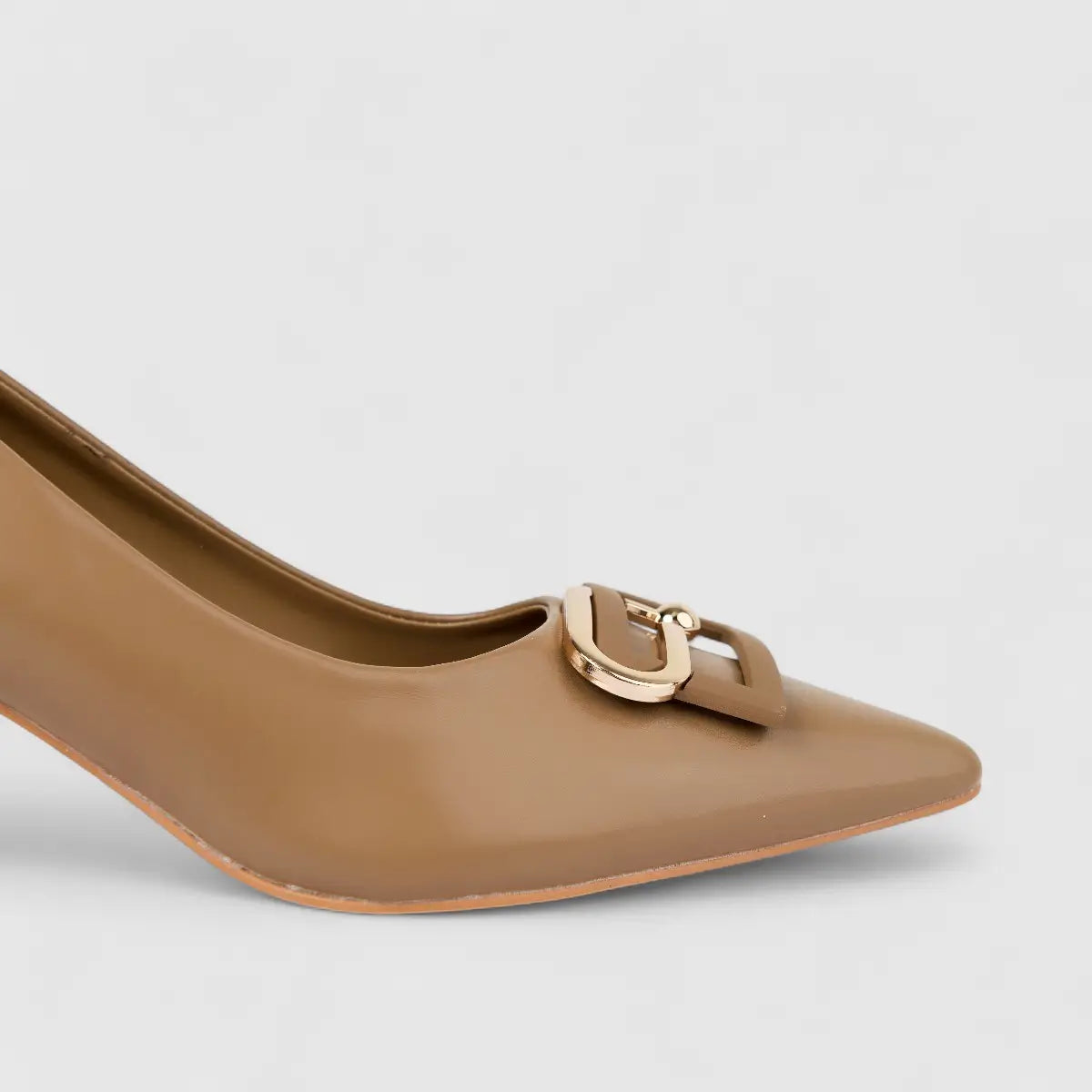 Bulbul Ladies Dress Court Shoe Khaki HAR084