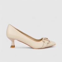 Bulbul Ladies Dress Court Shoe Light Beige HAR081