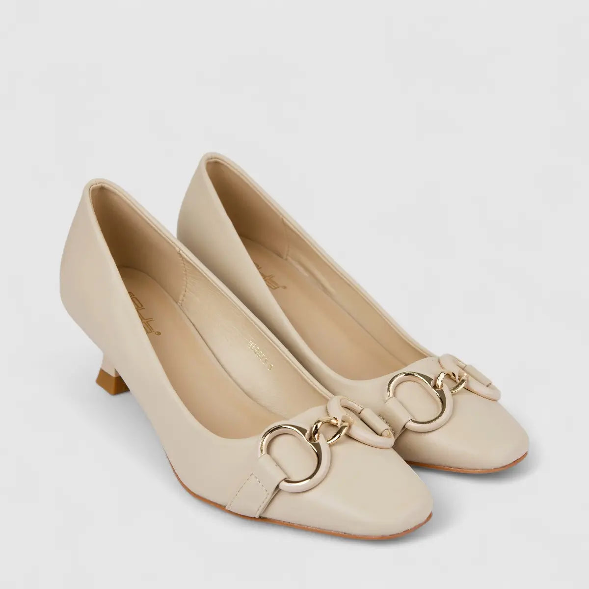 Bulbul Ladies Dress Court Shoe Light Beige HAR081