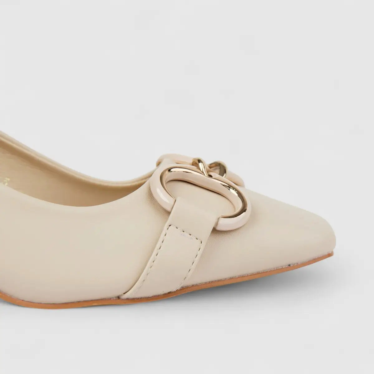Bulbul Ladies Dress Court Shoe Light Beige HAR081