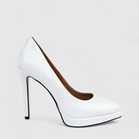 Bulbul Ladies Dress Stiletto Court Shoe White CAR26-24