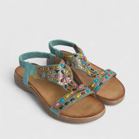 Bulbul Ladies Ethnic Comfort Sandal Teal HAR068