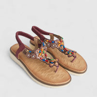 Bulbul Ladies Ethnic Comfort Sandal Wine HAR059