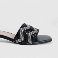 Bulbul Ladies Evening Block Heel Sandal Black HAR076
