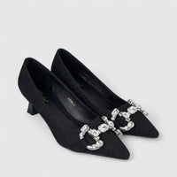 Bulbul Ladies Evening Court Shoe Black HAR082