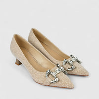 Bulbul Ladies Evening Court Shoe Gold HAR082