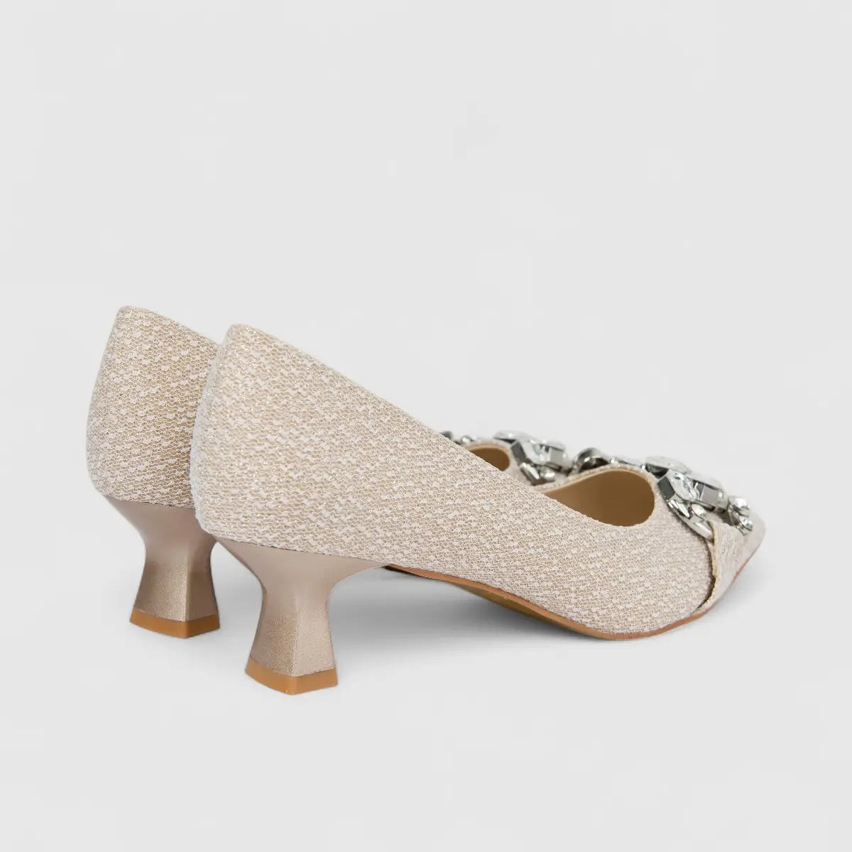 Bulbul Ladies Evening Court Shoe Gold HAR082