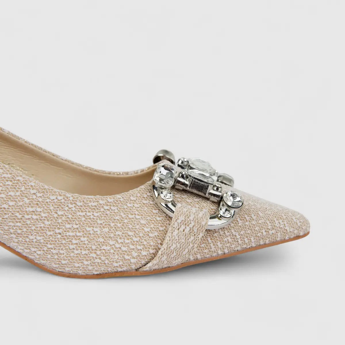 Bulbul Ladies Evening Court Shoe Gold HAR082