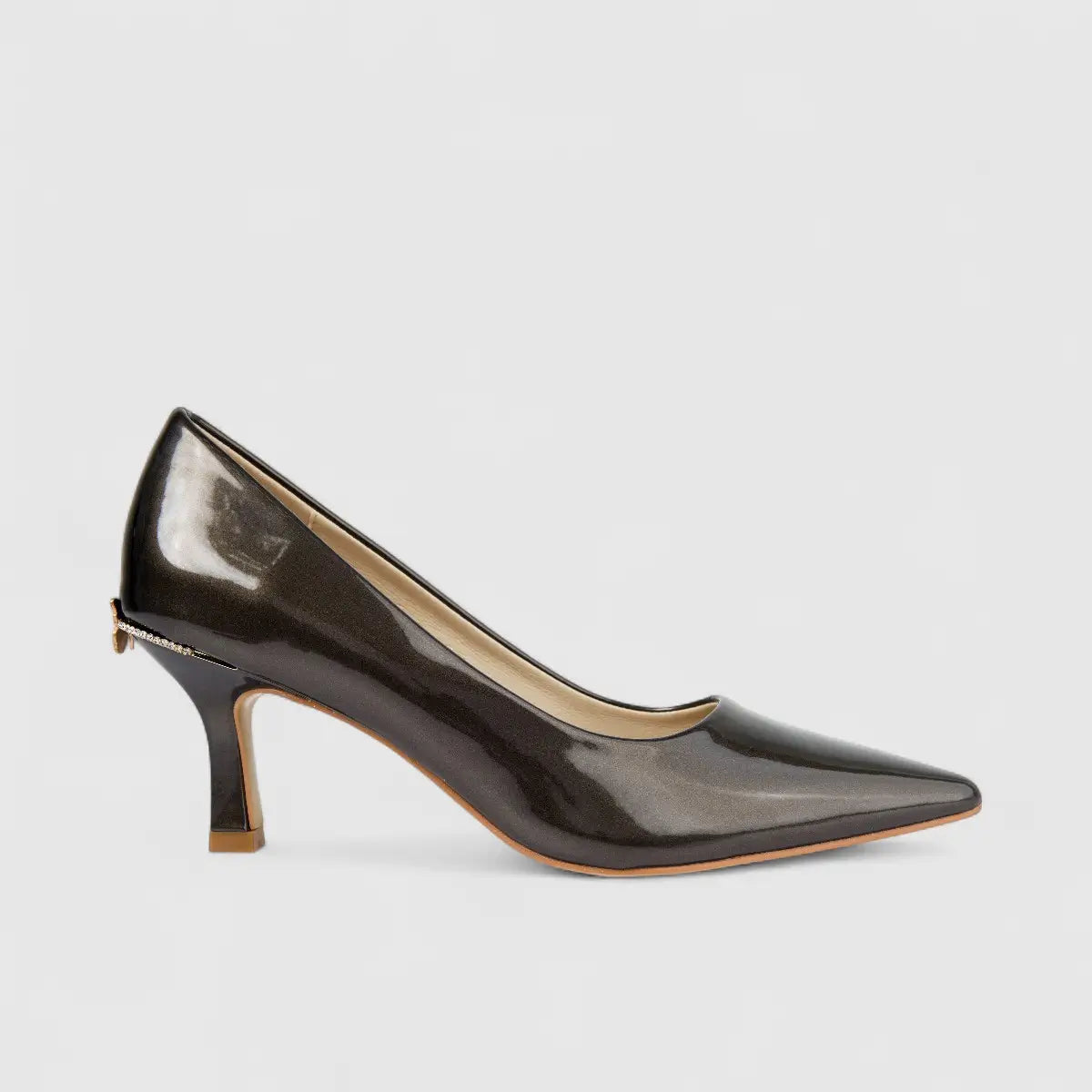 Bulbul Ladies Evening Court Shoe Pewter HAR083