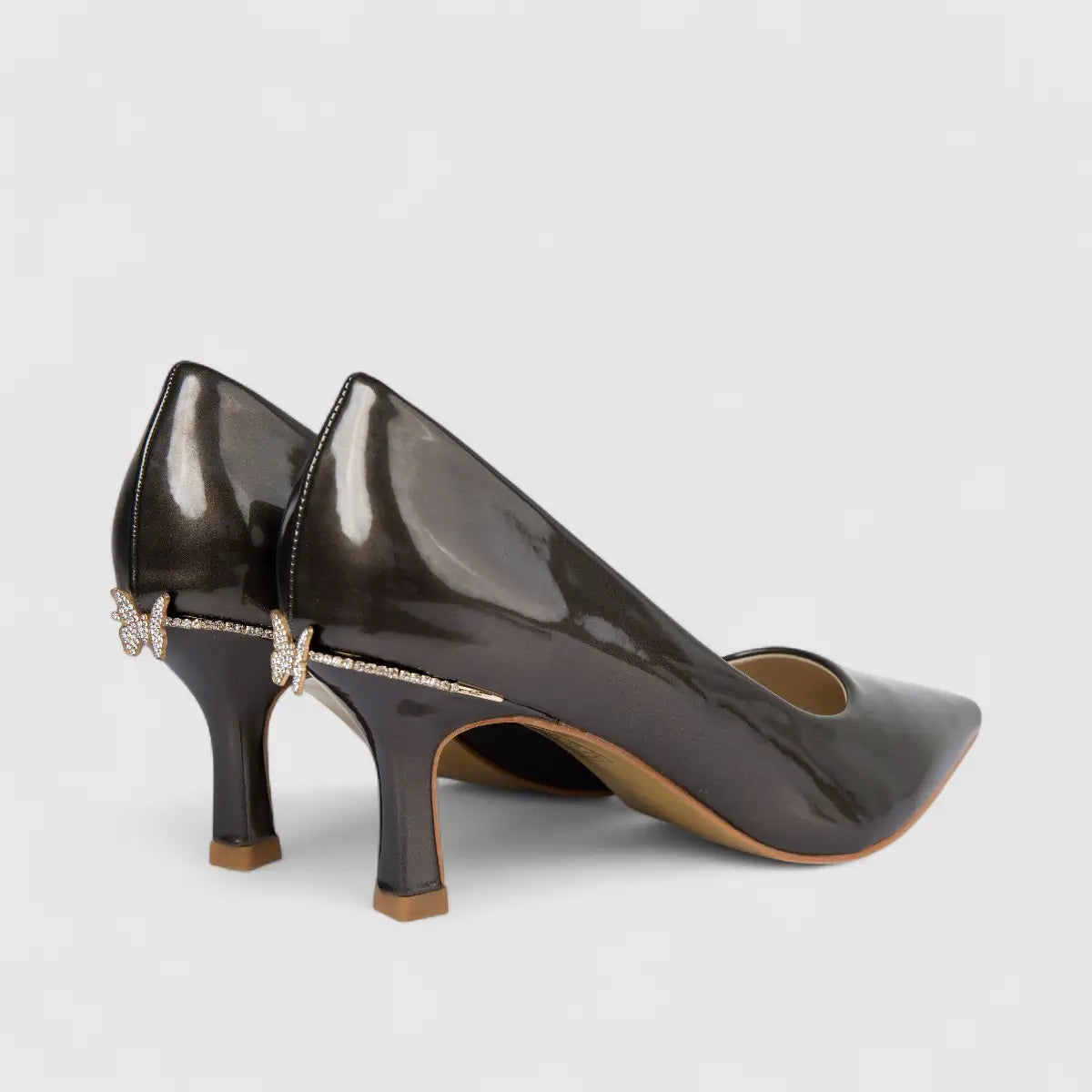 Bulbul Ladies Evening Court Shoe Pewter HAR083