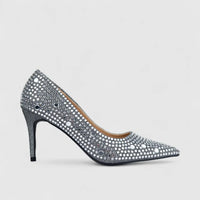 Bulbul Ladies Evening Court Shoe Pewter HAR088