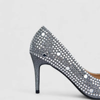 Bulbul Ladies Evening Court Shoe Pewter HAR088