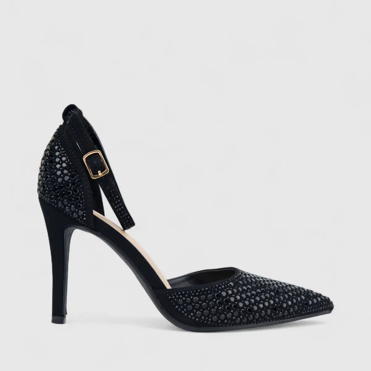 Bulbul Ladies Evening Court With Ankle Strap LU024 Black