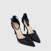 Bulbul Ladies Evening Court With Ankle Strap LU024 Black