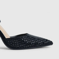 Bulbul Ladies Evening Court With Ankle Strap LU024 Black