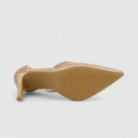 Bulbul Ladies Evening Court With Ankle Strap LU024 Champagne