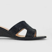 Bulbul Ladies Evening Wedge HAR038 Black