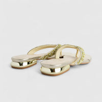 Bulbul Ladies Evening Sandal Light Gold HAR060