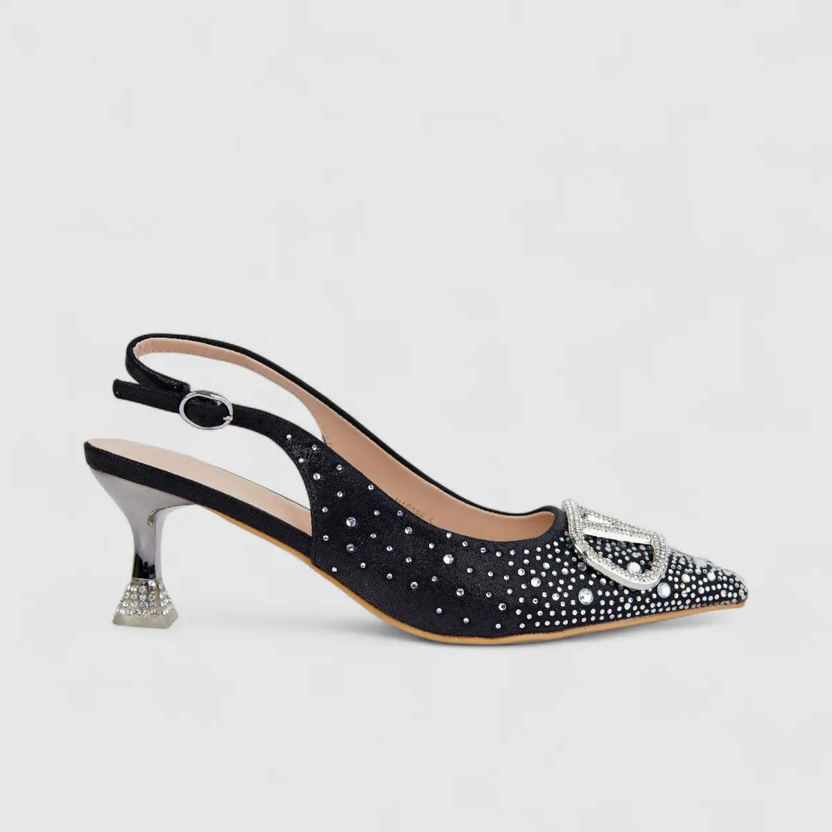 Bulbul Ladies Evening Slingback Court Black HAR086