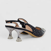 Bulbul Ladies Evening Slingback Court Black HAR086