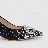 Bulbul Ladies Evening Slingback Court Black HAR086
