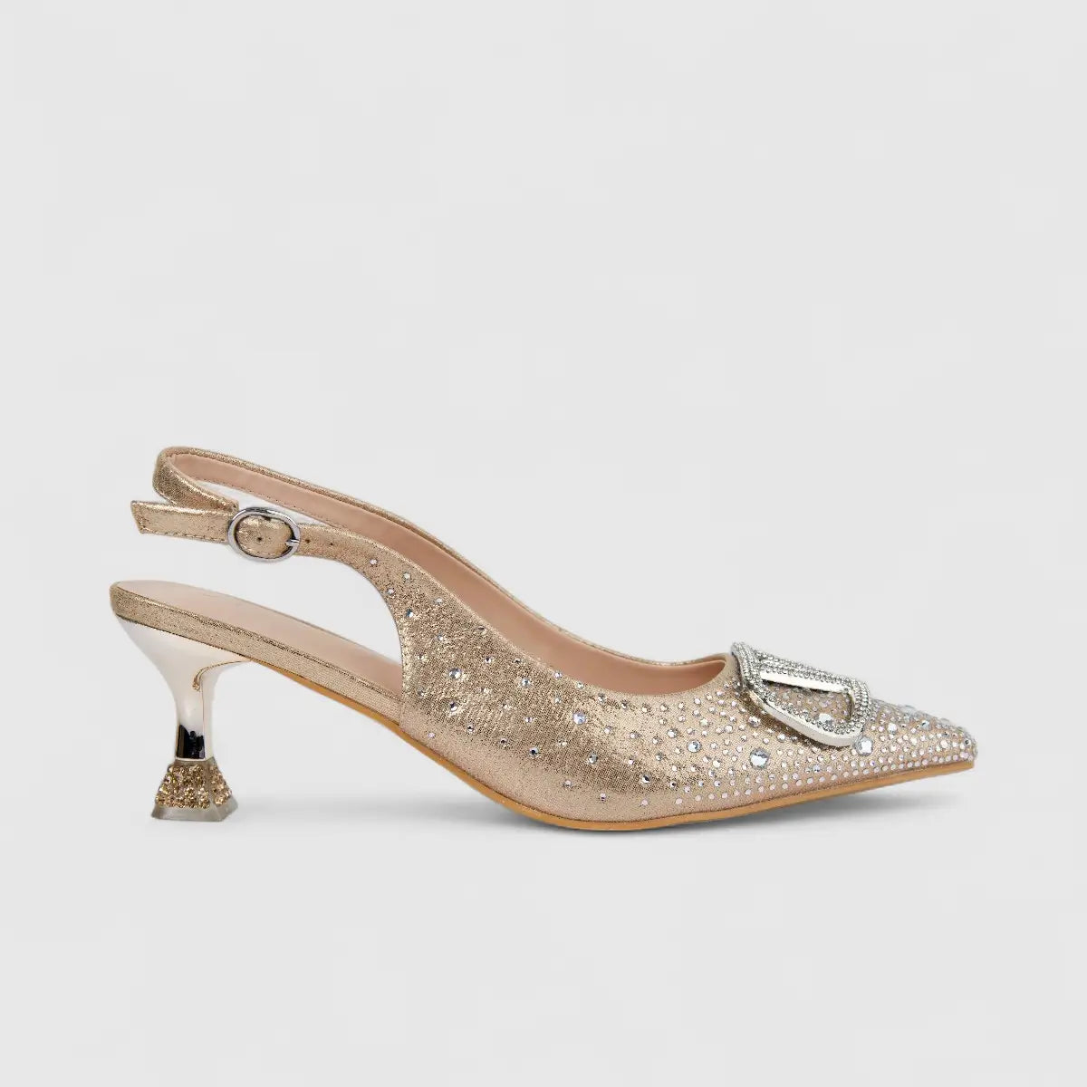 Bulbul Ladies Evening Slingback Court Gold HAR086