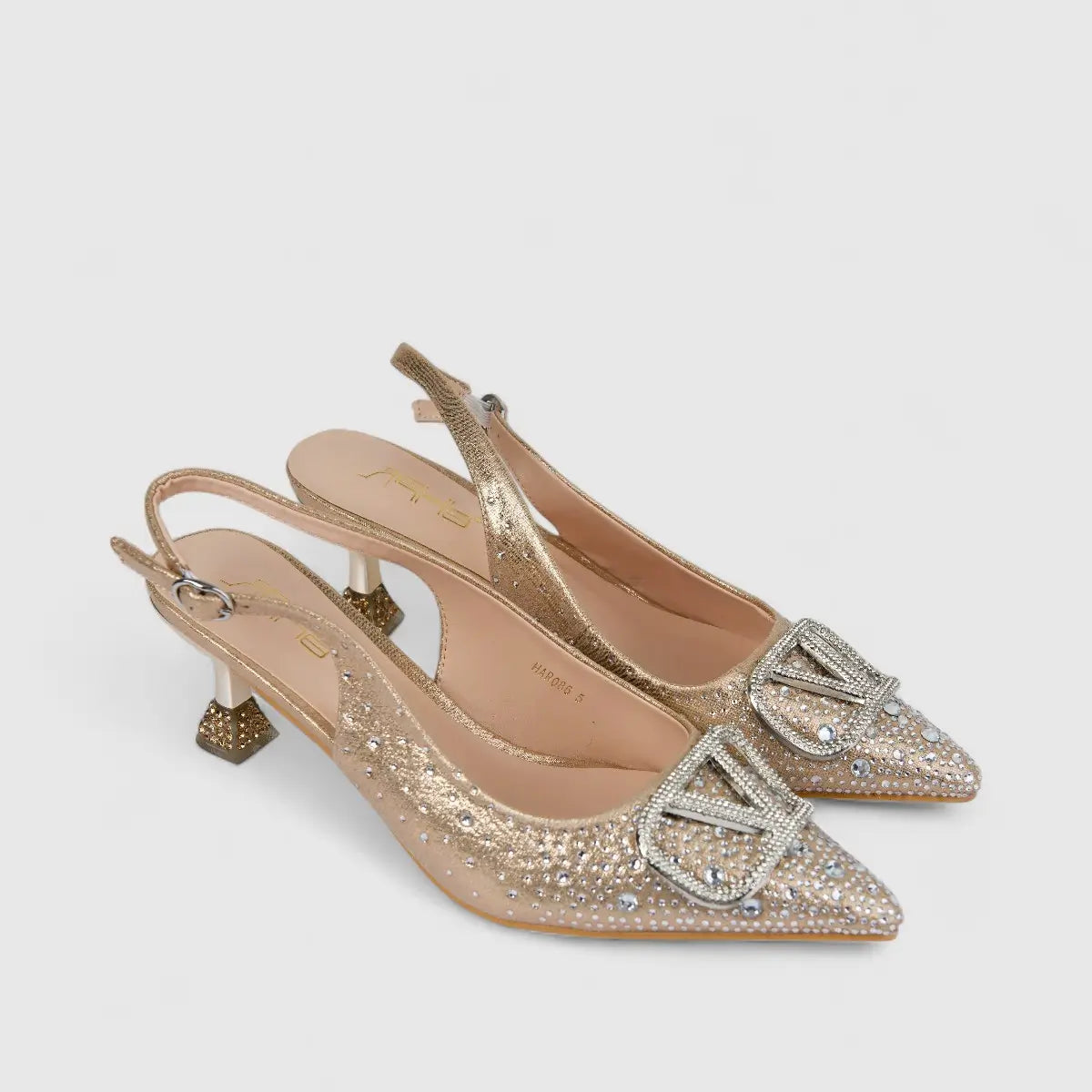 Bulbul Ladies Evening Slingback Court Gold HAR086