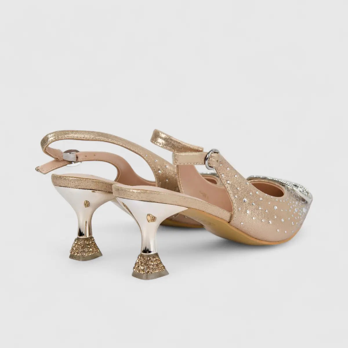Bulbul Ladies Evening Slingback Court Gold HAR086