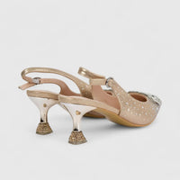 Bulbul Ladies Evening Slingback Court Gold HAR086