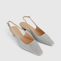 Bulbul Ladies Evening Sling Back HAR030 Silver