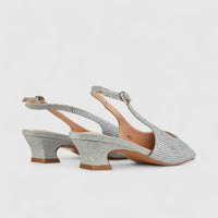 Bulbul Ladies Evening Sling Back HAR030 Silver