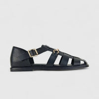Bulbul Ladies Fisherman  Sandal CAR-001 Black