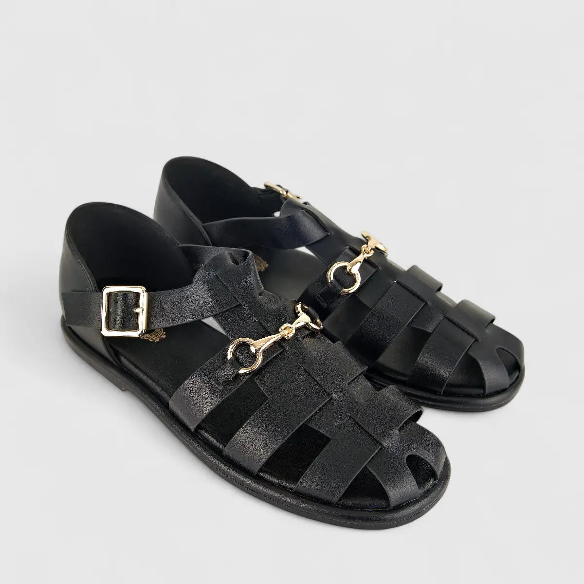 Bulbul Ladies Fisherman  Sandal CAR-001 Black